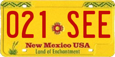 NM license plate 021SEE
