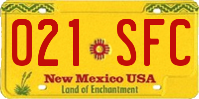 NM license plate 021SFC