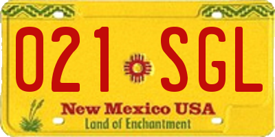 NM license plate 021SGL