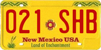 NM license plate 021SHB