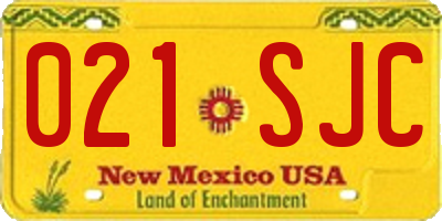 NM license plate 021SJC
