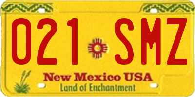 NM license plate 021SMZ