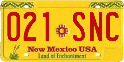 NM license plate 021SNC