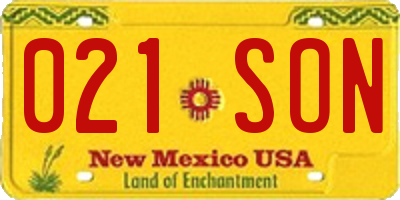 NM license plate 021SON