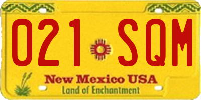 NM license plate 021SQM