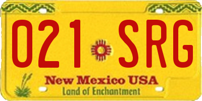 NM license plate 021SRG
