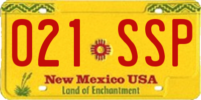 NM license plate 021SSP
