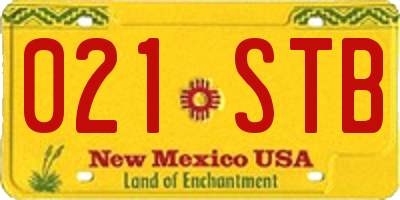 NM license plate 021STB