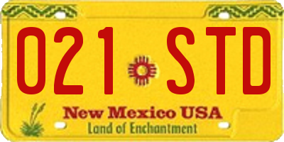 NM license plate 021STD