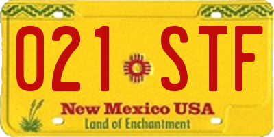 NM license plate 021STF