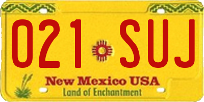 NM license plate 021SUJ