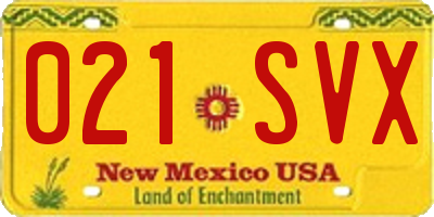 NM license plate 021SVX