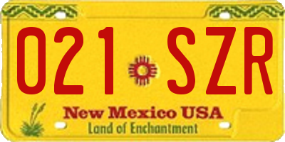NM license plate 021SZR