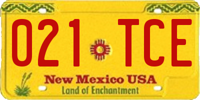 NM license plate 021TCE