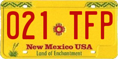 NM license plate 021TFP