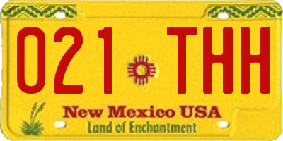 NM license plate 021THH
