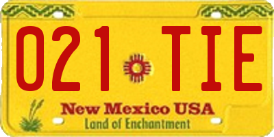 NM license plate 021TIE