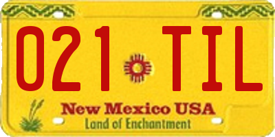 NM license plate 021TIL