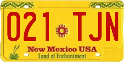 NM license plate 021TJN
