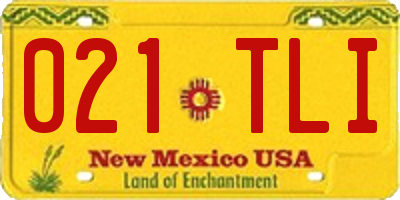 NM license plate 021TLI