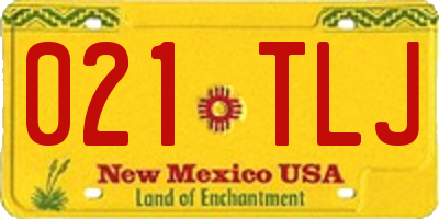 NM license plate 021TLJ