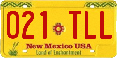NM license plate 021TLL