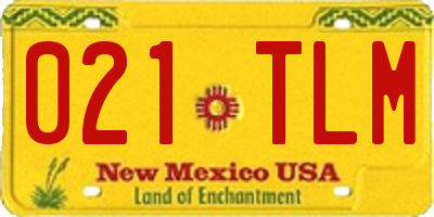 NM license plate 021TLM