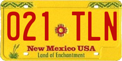NM license plate 021TLN