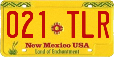 NM license plate 021TLR