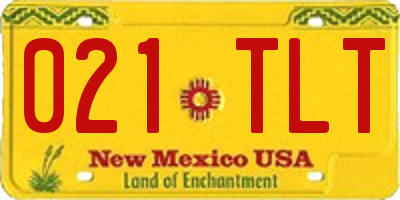 NM license plate 021TLT