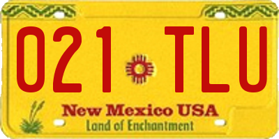 NM license plate 021TLU