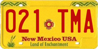 NM license plate 021TMA