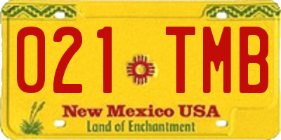 NM license plate 021TMB