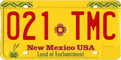 NM license plate 021TMC
