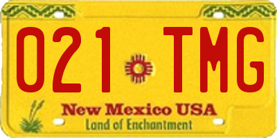 NM license plate 021TMG
