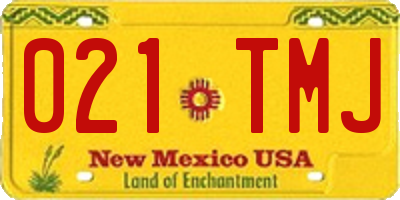 NM license plate 021TMJ