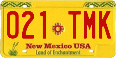 NM license plate 021TMK
