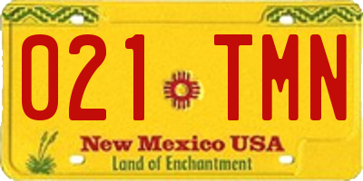 NM license plate 021TMN