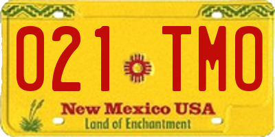 NM license plate 021TMO