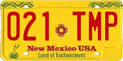 NM license plate 021TMP