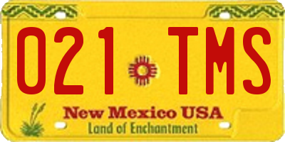 NM license plate 021TMS