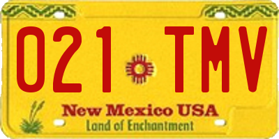 NM license plate 021TMV