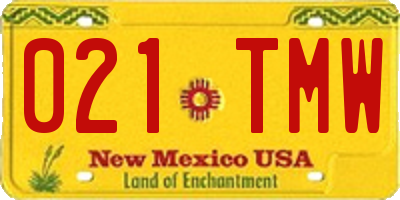 NM license plate 021TMW