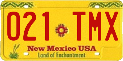 NM license plate 021TMX