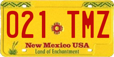 NM license plate 021TMZ