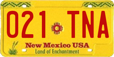 NM license plate 021TNA