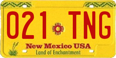NM license plate 021TNG