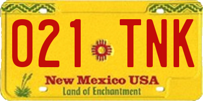 NM license plate 021TNK