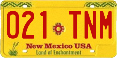 NM license plate 021TNM
