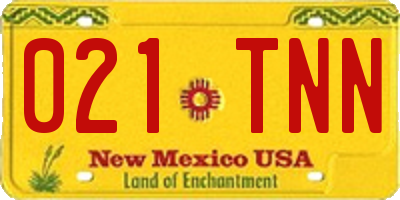 NM license plate 021TNN